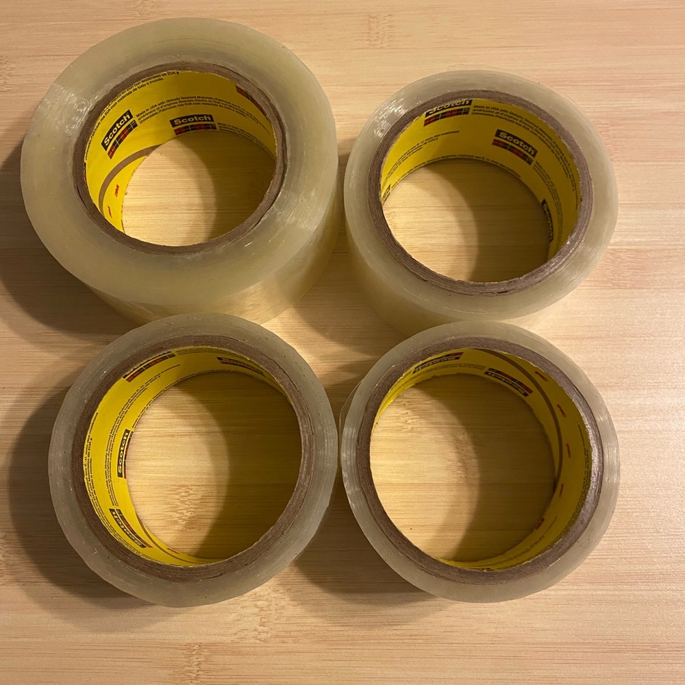 4 rolls 2 inch wide scotch packing tape USA made
